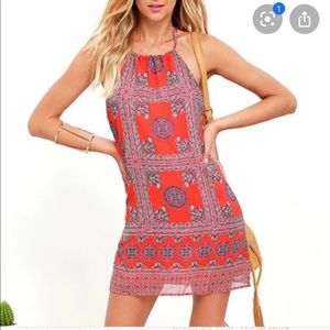 Gorgeous red print summer dress